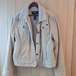 Lucky Brand Cream Sherpa-Lined Jean Jacket
